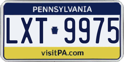 PA license plate LXT9975