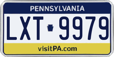 PA license plate LXT9979