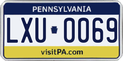 PA license plate LXU0069