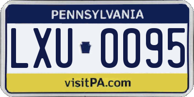 PA license plate LXU0095