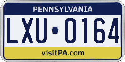 PA license plate LXU0164