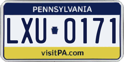 PA license plate LXU0171