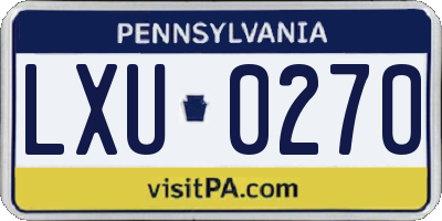PA license plate LXU0270