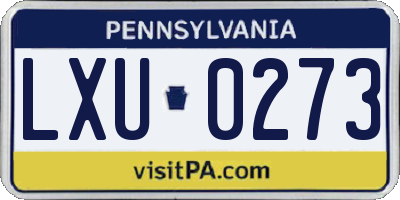 PA license plate LXU0273