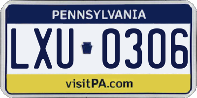PA license plate LXU0306