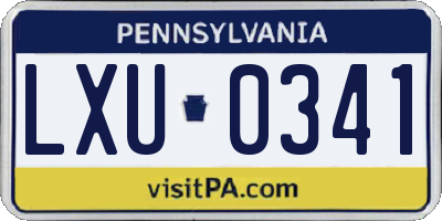 PA license plate LXU0341