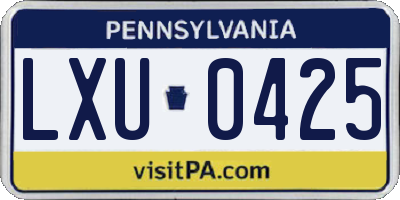 PA license plate LXU0425
