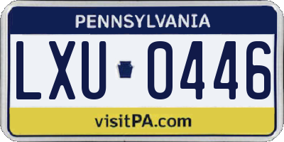 PA license plate LXU0446