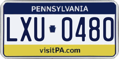 PA license plate LXU0480