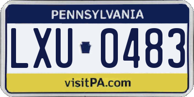 PA license plate LXU0483