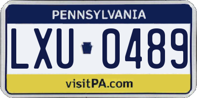 PA license plate LXU0489