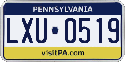 PA license plate LXU0519