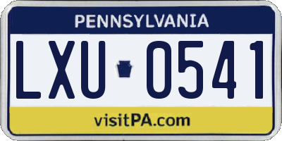 PA license plate LXU0541
