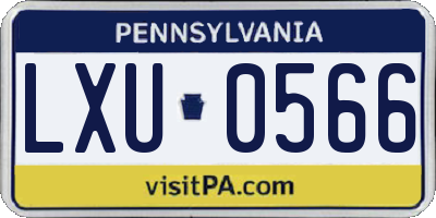 PA license plate LXU0566