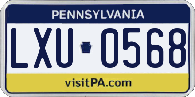 PA license plate LXU0568