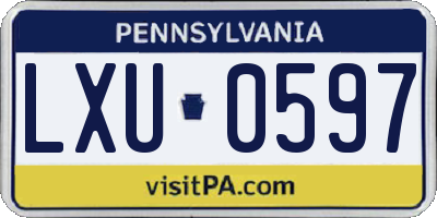 PA license plate LXU0597
