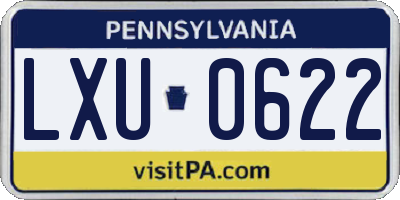 PA license plate LXU0622