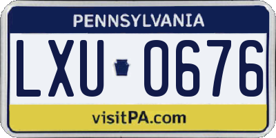 PA license plate LXU0676
