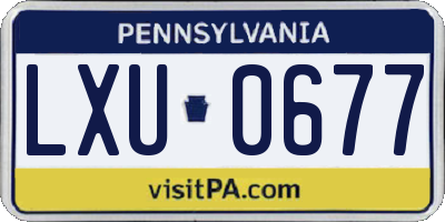 PA license plate LXU0677