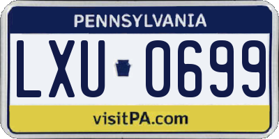 PA license plate LXU0699