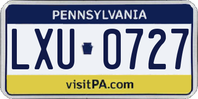 PA license plate LXU0727