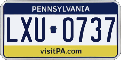 PA license plate LXU0737