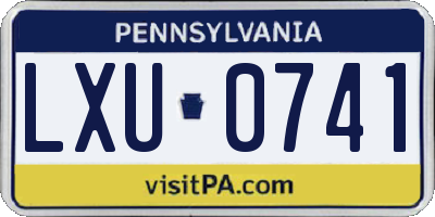 PA license plate LXU0741