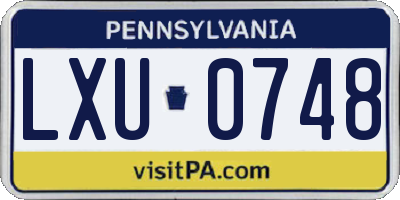 PA license plate LXU0748