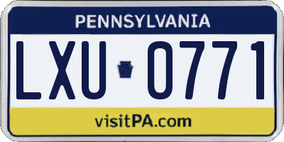 PA license plate LXU0771