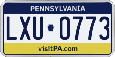 PA license plate LXU0773