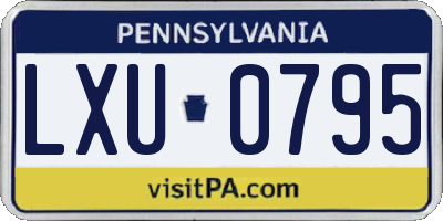 PA license plate LXU0795