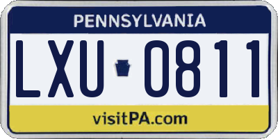 PA license plate LXU0811