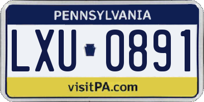 PA license plate LXU0891