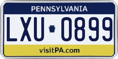 PA license plate LXU0899