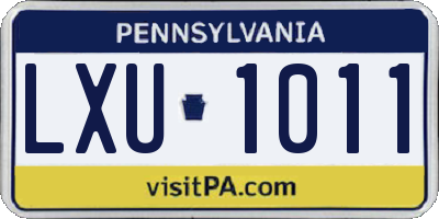 PA license plate LXU1011