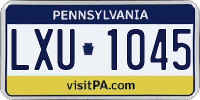 PA license plate LXU1045