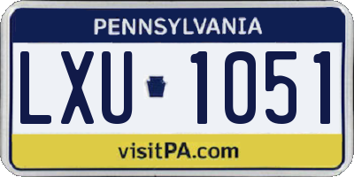 PA license plate LXU1051