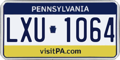 PA license plate LXU1064