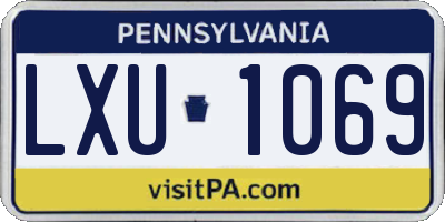 PA license plate LXU1069
