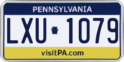 PA license plate LXU1079