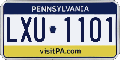 PA license plate LXU1101