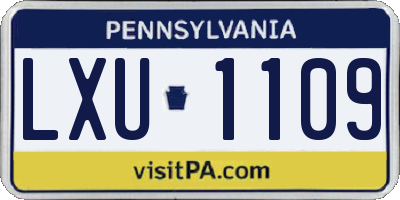 PA license plate LXU1109