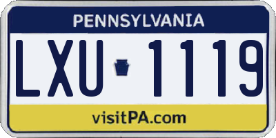 PA license plate LXU1119