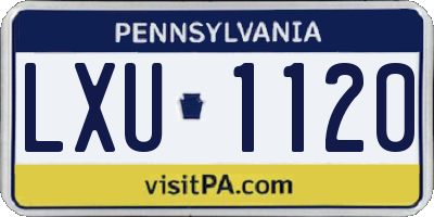 PA license plate LXU1120