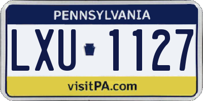 PA license plate LXU1127