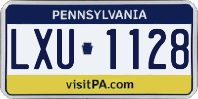 PA license plate LXU1128