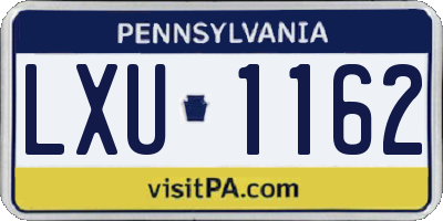 PA license plate LXU1162