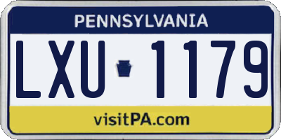 PA license plate LXU1179
