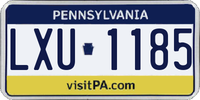 PA license plate LXU1185