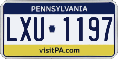 PA license plate LXU1197